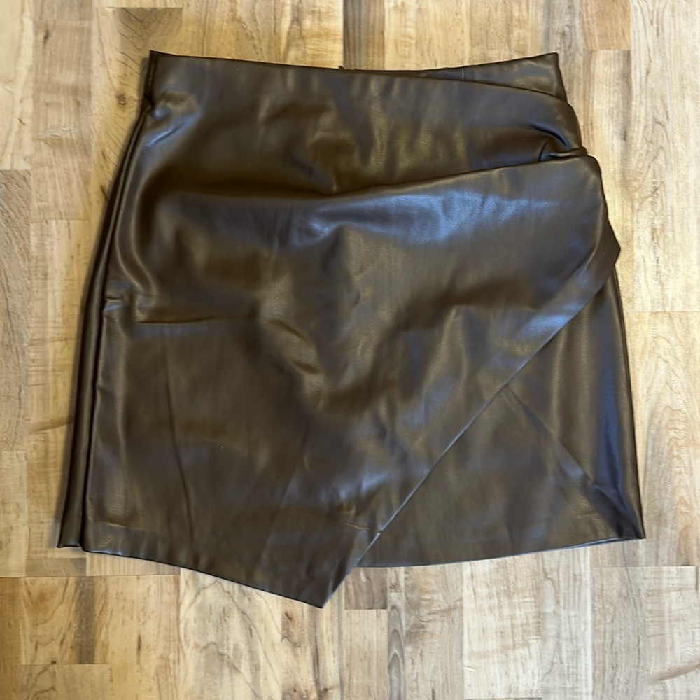 Faux leather skirt